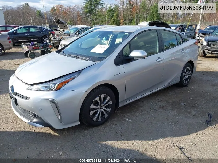 2022 Toyota Prius Le Awd-E VIN: JTDL9MFU5N3034199 Lot: 40758492