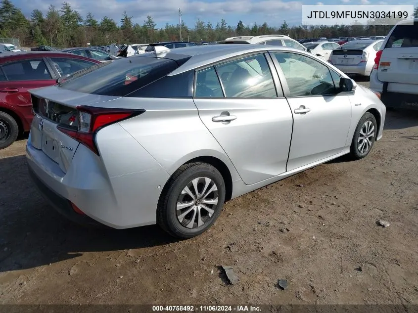 2022 Toyota Prius Le Awd-E VIN: JTDL9MFU5N3034199 Lot: 40758492