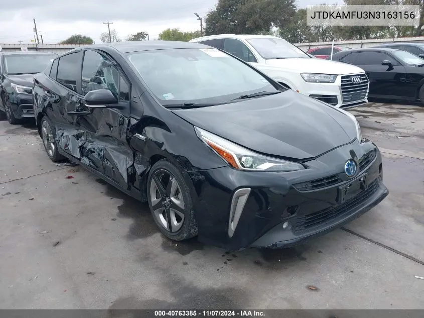 2022 Toyota Prius Limited VIN: JTDKAMFU3N3163156 Lot: 40763385