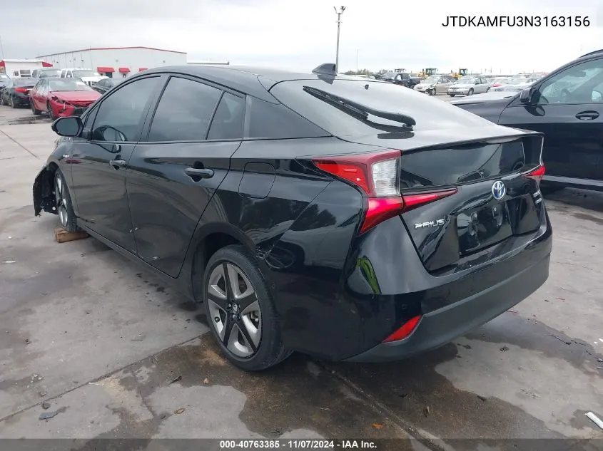 2022 Toyota Prius Limited VIN: JTDKAMFU3N3163156 Lot: 40763385