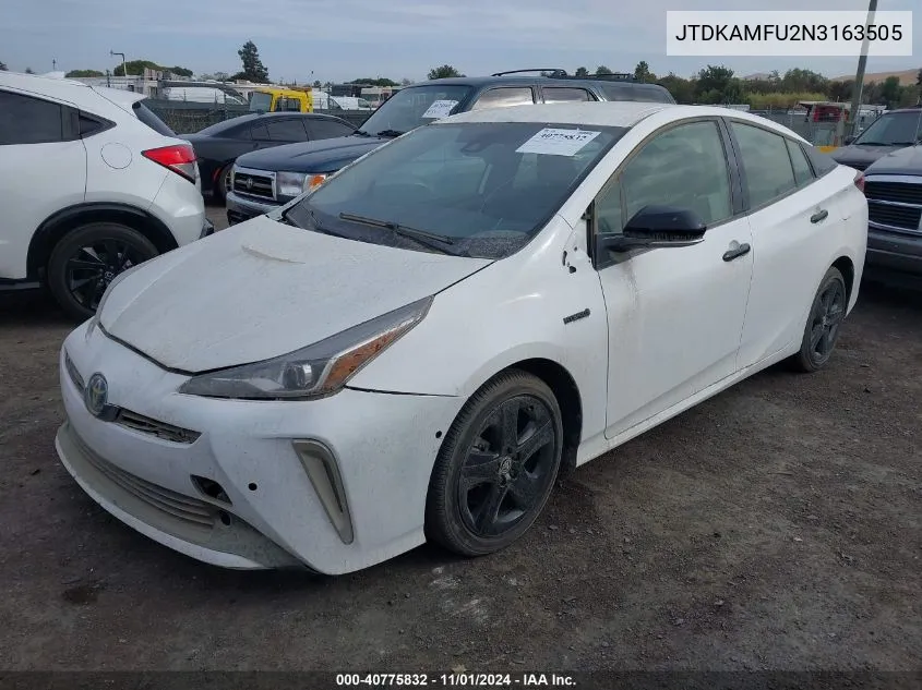 2022 Toyota Prius Nightshade Edition VIN: JTDKAMFU2N3163505 Lot: 40775832