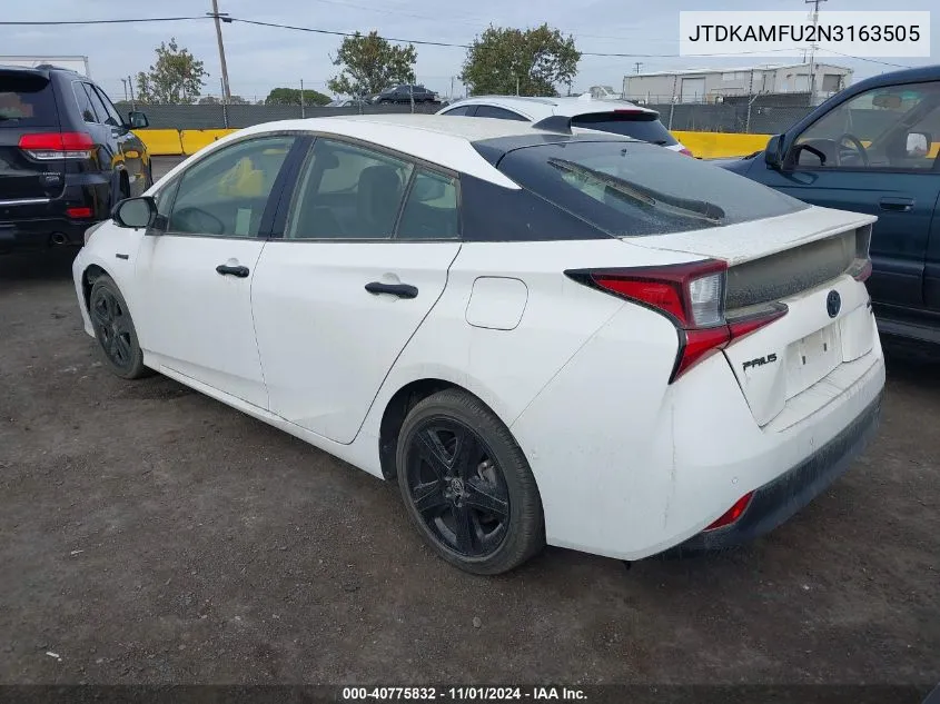 2022 Toyota Prius Nightshade Edition VIN: JTDKAMFU2N3163505 Lot: 40775832