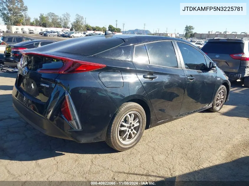 2022 Toyota Prius Prime Limited VIN: JTDKAMFP5N3225781 Lot: 40822065