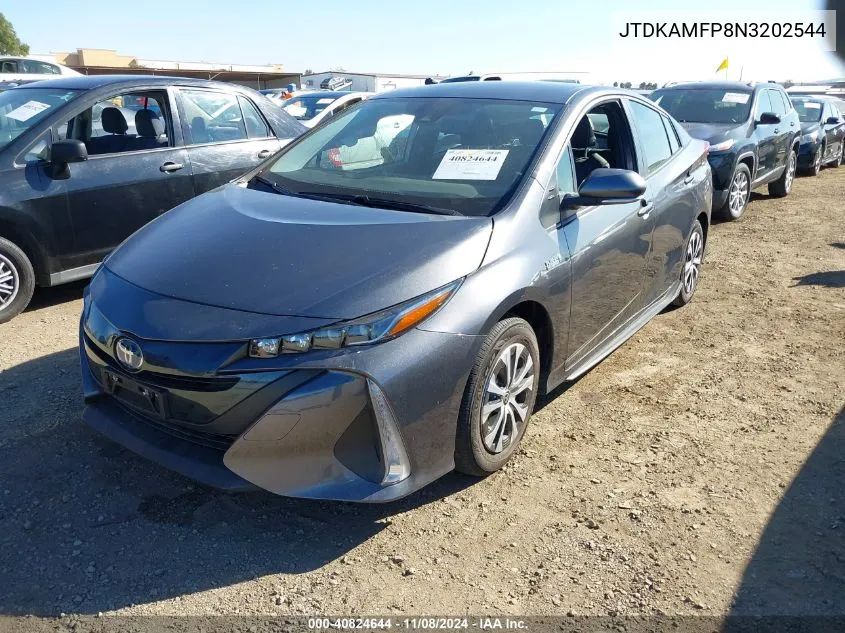 2022 Toyota Prius Prime Xle VIN: JTDKAMFP8N3202544 Lot: 40824644