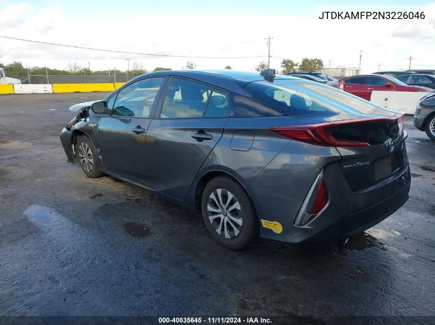 2022 Toyota Prius Prime Le VIN: JTDKAMFP2N3226046 Lot: 40835645