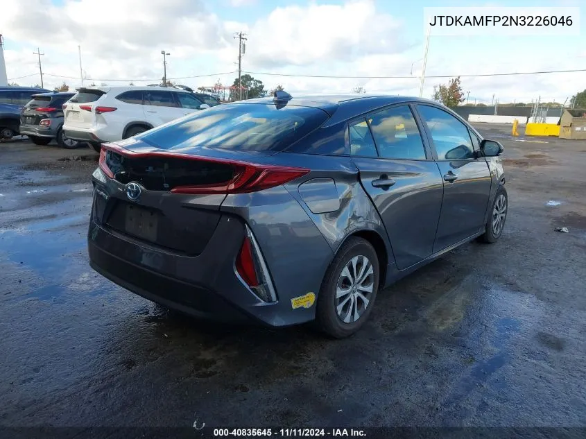 2022 Toyota Prius Prime Le VIN: JTDKAMFP2N3226046 Lot: 40835645