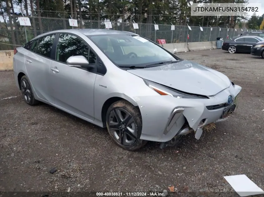 2022 Toyota Prius Xle VIN: JTDKAMFU5N3154782 Lot: 40838831