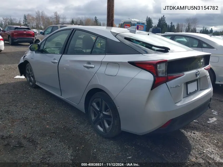 2022 Toyota Prius Xle VIN: JTDKAMFU5N3154782 Lot: 40838831