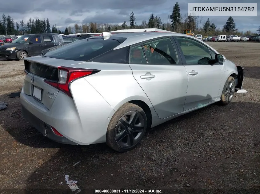 2022 Toyota Prius Xle VIN: JTDKAMFU5N3154782 Lot: 40838831