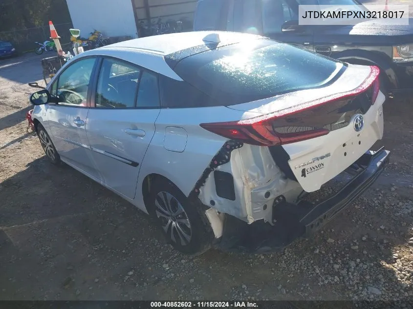 2022 Toyota Prius Prime Xle VIN: JTDKAMFPXN3218017 Lot: 40852602