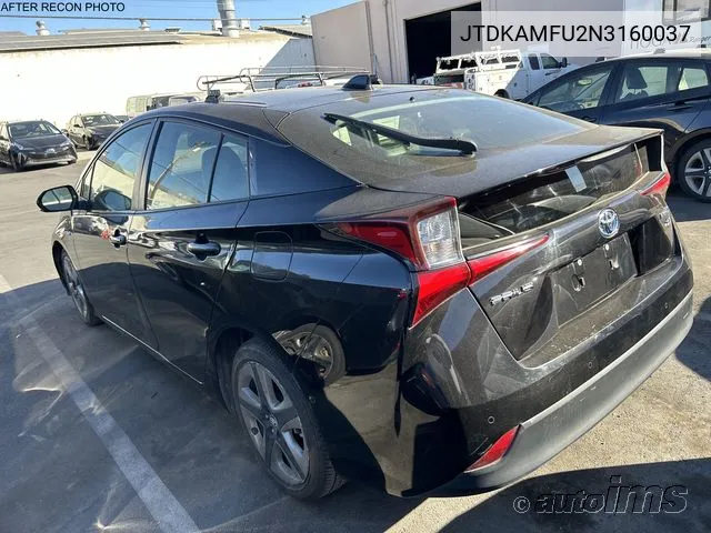 2022 Toyota Prius Night Shade/L/Le/Xle/Limited VIN: JTDKAMFU2N3160037 Lot: 40869278