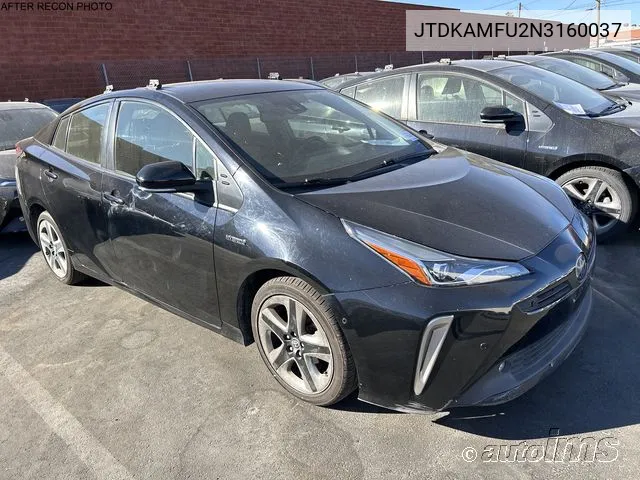 2022 Toyota Prius Night Shade/L/Le/Xle/Limited VIN: JTDKAMFU2N3160037 Lot: 40869278