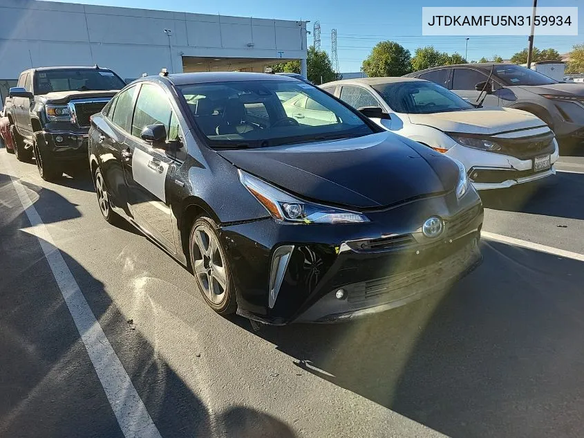 2022 Toyota Prius Night Shade/L/Le/Xle/Limited VIN: JTDKAMFU5N3159934 Lot: 40877965