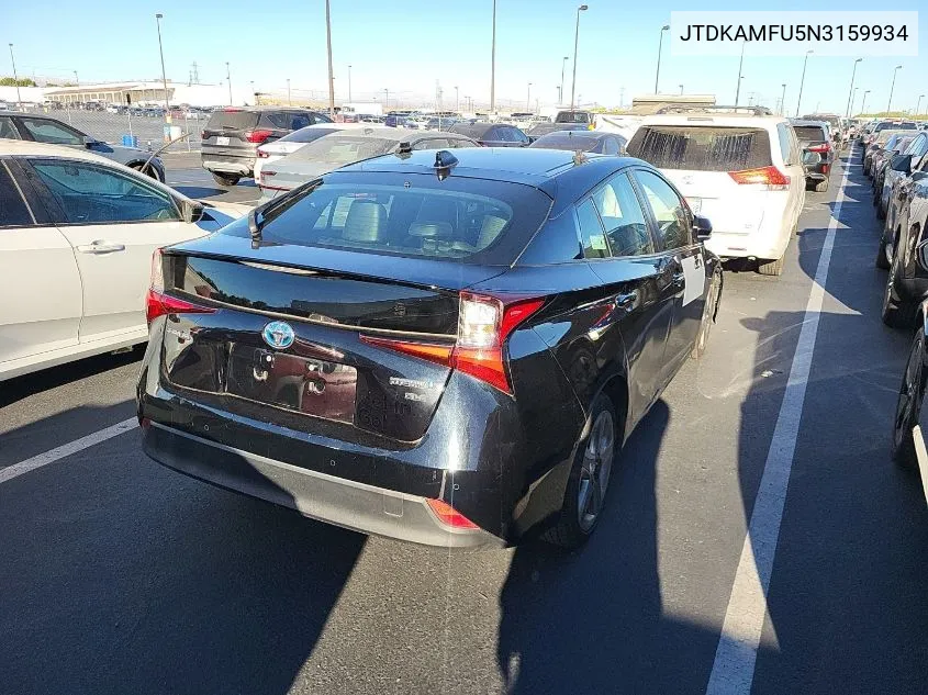 2022 Toyota Prius Night Shade/L/Le/Xle/Limited VIN: JTDKAMFU5N3159934 Lot: 40877965