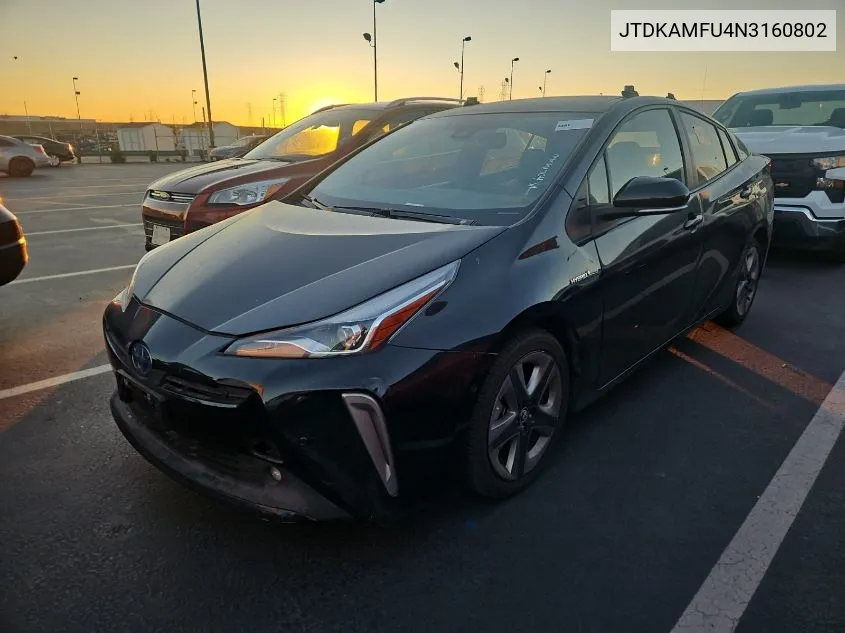 2022 Toyota Prius Night Shade/L/Le/Xle/Limited VIN: JTDKAMFU4N3160802 Lot: 40877968