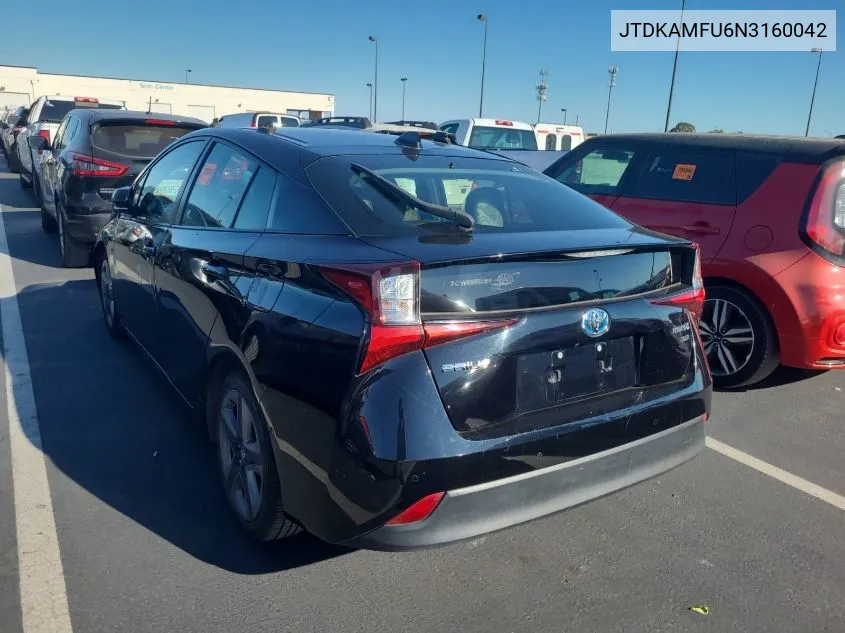 2022 Toyota Prius Night Shade/L/Le/Xle/Limited VIN: JTDKAMFU6N3160042 Lot: 40878055