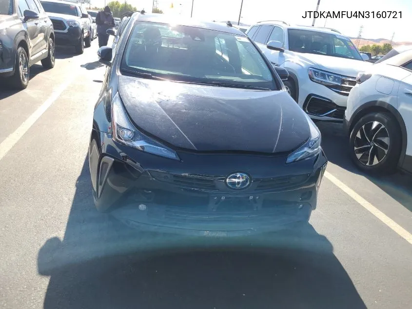 2022 Toyota Prius Night Shade/L/Le/Xle/Limited VIN: JTDKAMFU4N3160721 Lot: 40878459