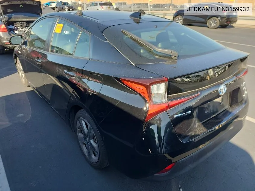 2022 Toyota Prius Night Shade/L/Le/Xle/Limited VIN: JTDKAMFU1N3159932 Lot: 40878553