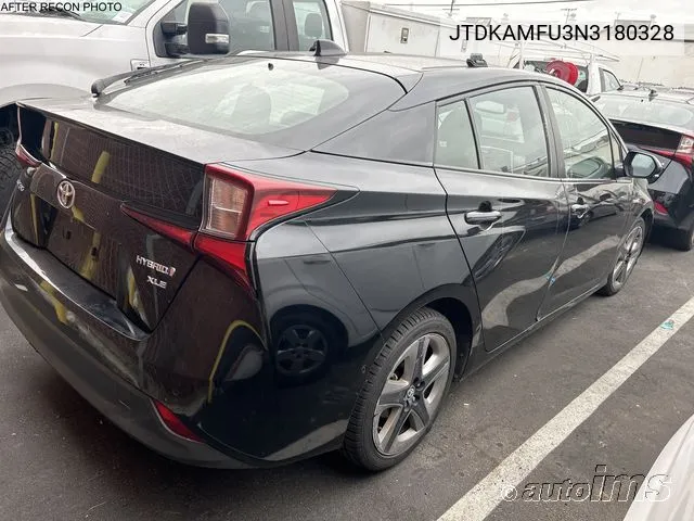 2022 Toyota Prius Xle VIN: JTDKAMFU3N3180328 Lot: 40917002