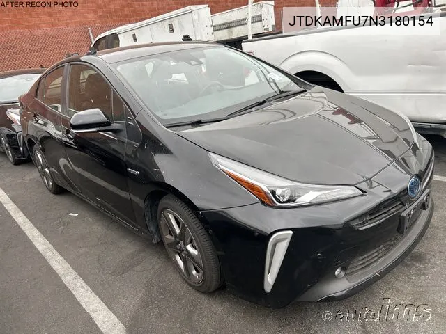 2022 Toyota Prius Xle VIN: JTDKAMFU7N3180154 Lot: 40917006