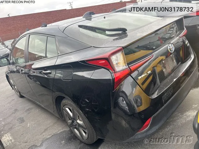 2022 Toyota Prius Xle VIN: JTDKAMFU0N3178732 Lot: 40917047