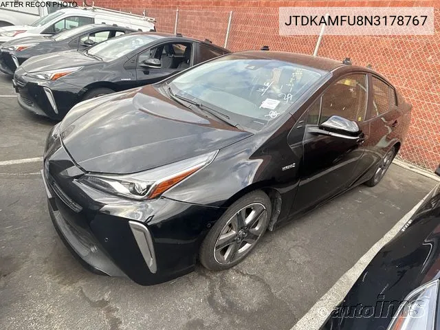 2022 Toyota Prius Xle VIN: JTDKAMFU8N3178767 Lot: 40917060