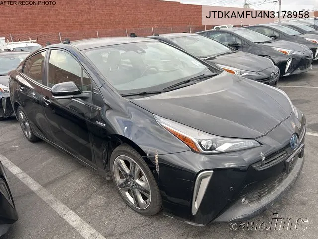 2022 Toyota Prius Xle VIN: JTDKAMFU4N3178958 Lot: 40917061