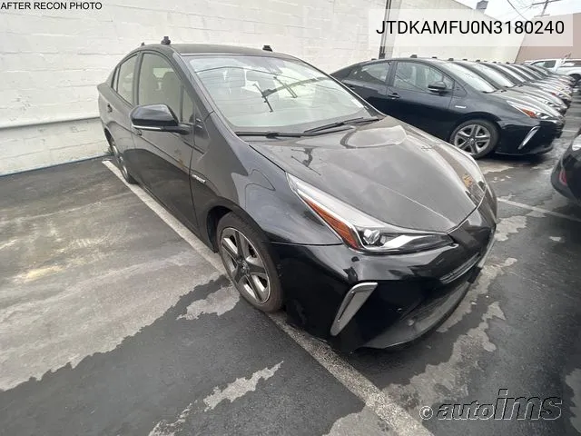 2022 Toyota Prius Xle VIN: JTDKAMFU0N3180240 Lot: 40917063