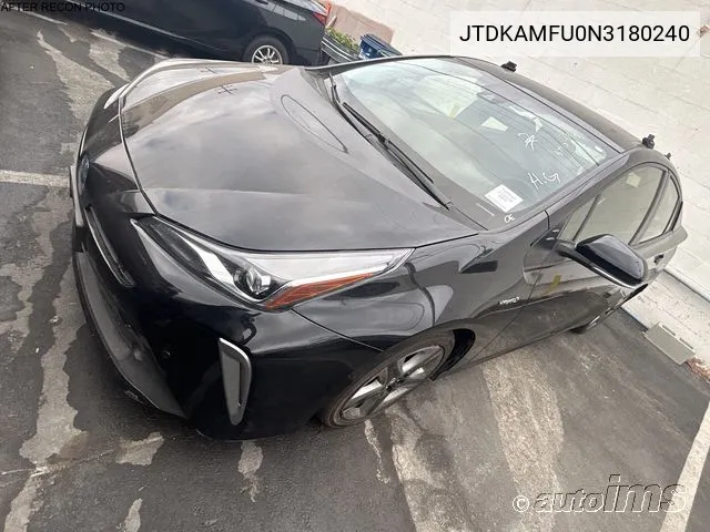 2022 Toyota Prius Xle VIN: JTDKAMFU0N3180240 Lot: 40917063