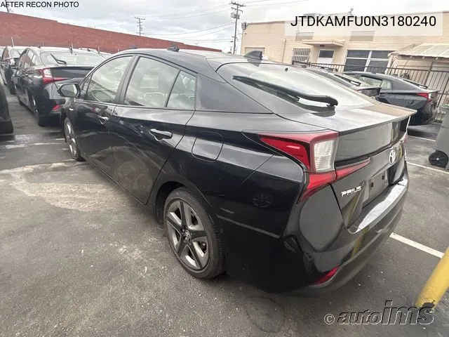 2022 Toyota Prius Xle VIN: JTDKAMFU0N3180240 Lot: 40917063