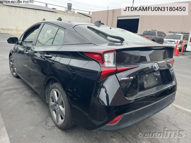 2022 Toyota Prius Xle VIN: JTDKAMFU0N3180450 Lot: 40917070