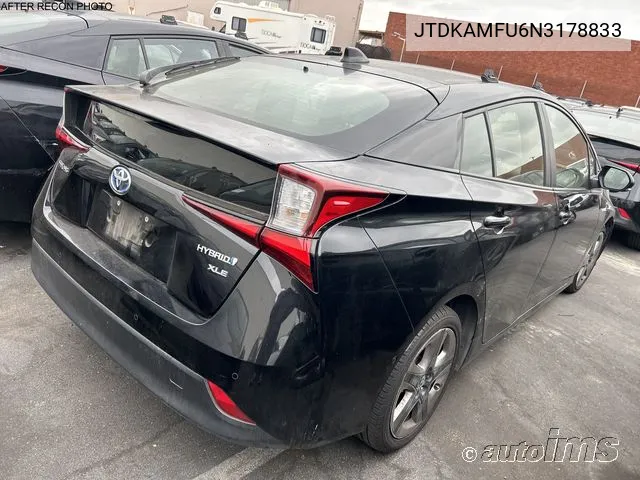 2022 Toyota Prius Xle VIN: JTDKAMFU6N3178833 Lot: 40917358