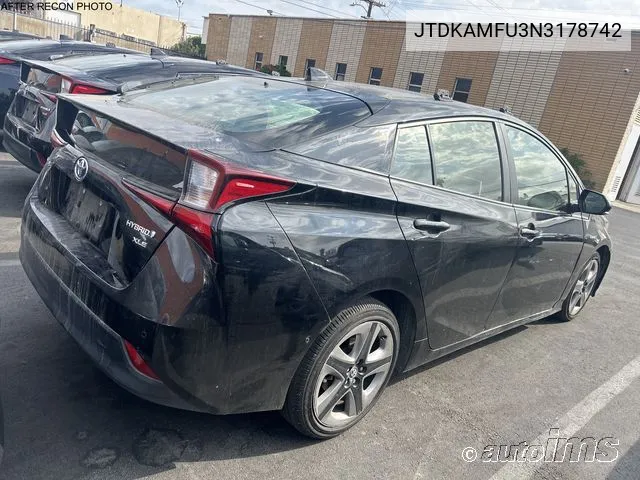 2022 Toyota Prius Xle VIN: JTDKAMFU3N3178742 Lot: 40917371