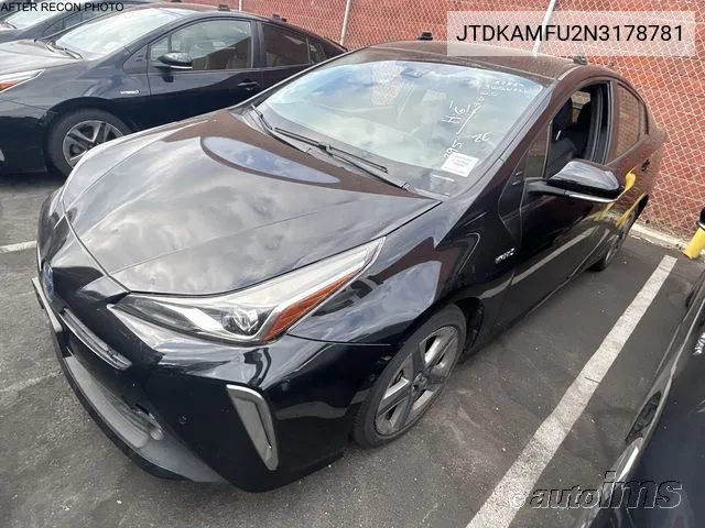 2022 Toyota Prius Xle VIN: JTDKAMFU2N3178781 Lot: 40917372