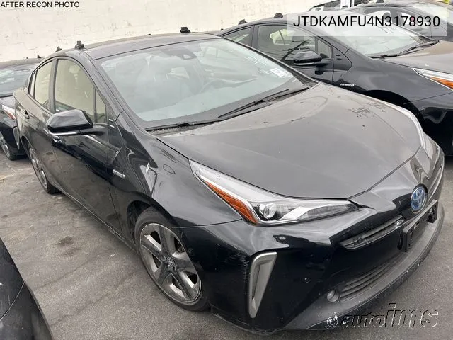 2022 Toyota Prius Xle VIN: JTDKAMFU4N3178930 Lot: 40917374