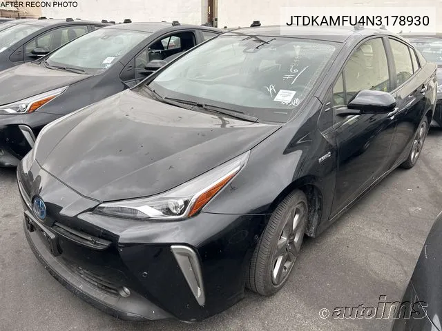 2022 Toyota Prius Xle VIN: JTDKAMFU4N3178930 Lot: 40917374