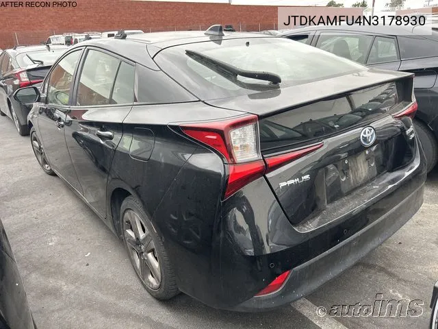 2022 Toyota Prius Xle VIN: JTDKAMFU4N3178930 Lot: 40917374