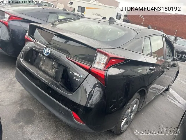 2022 Toyota Prius Xle VIN: JTDKAMFU4N3180192 Lot: 40917375