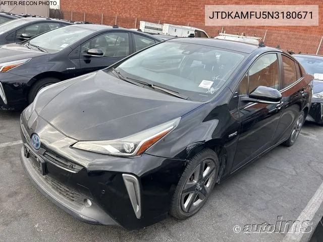 2022 Toyota Prius Xle VIN: JTDKAMFU5N3180671 Lot: 40917376