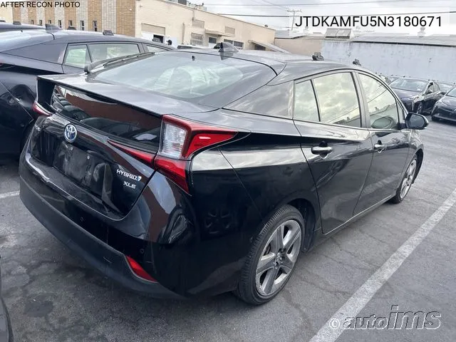 2022 Toyota Prius Xle VIN: JTDKAMFU5N3180671 Lot: 40917376