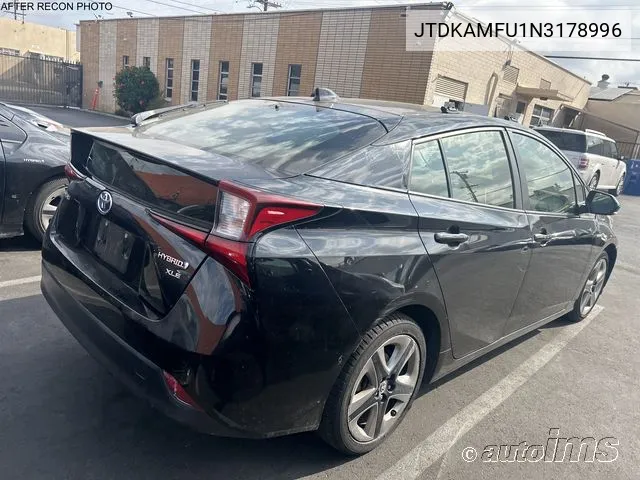 2022 Toyota Prius Xle VIN: JTDKAMFU1N3178996 Lot: 40917729