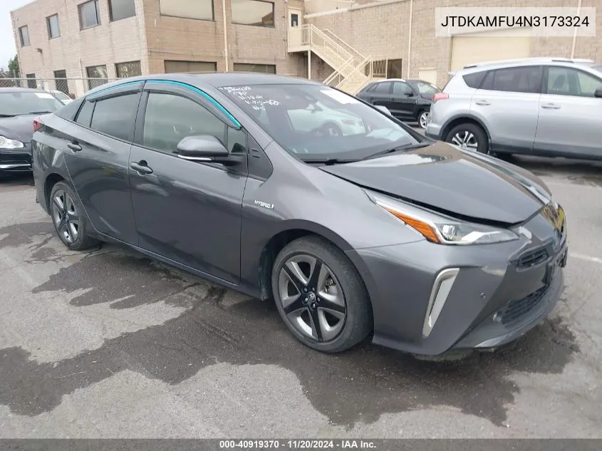 2022 Toyota Prius Xle VIN: JTDKAMFU4N3173324 Lot: 40919370