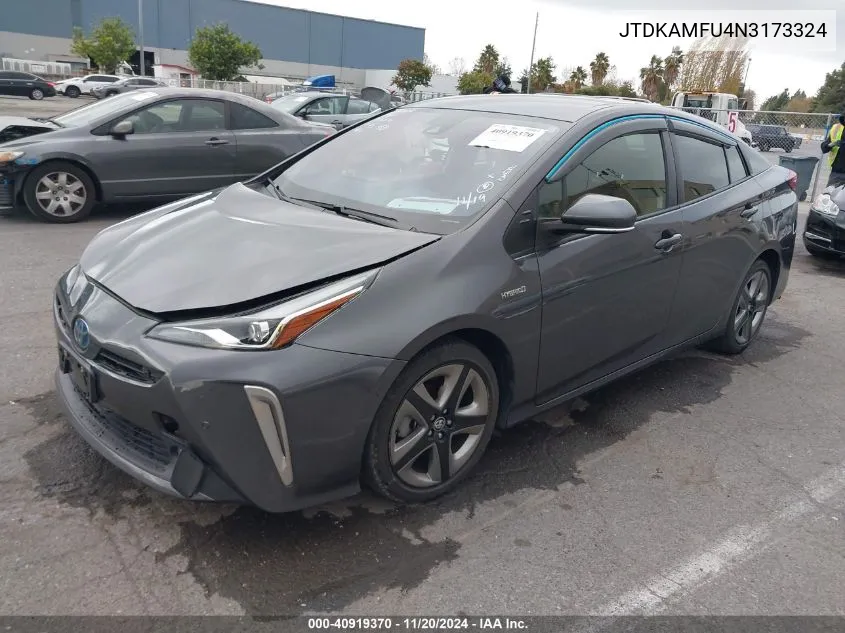 2022 Toyota Prius Xle VIN: JTDKAMFU4N3173324 Lot: 40919370