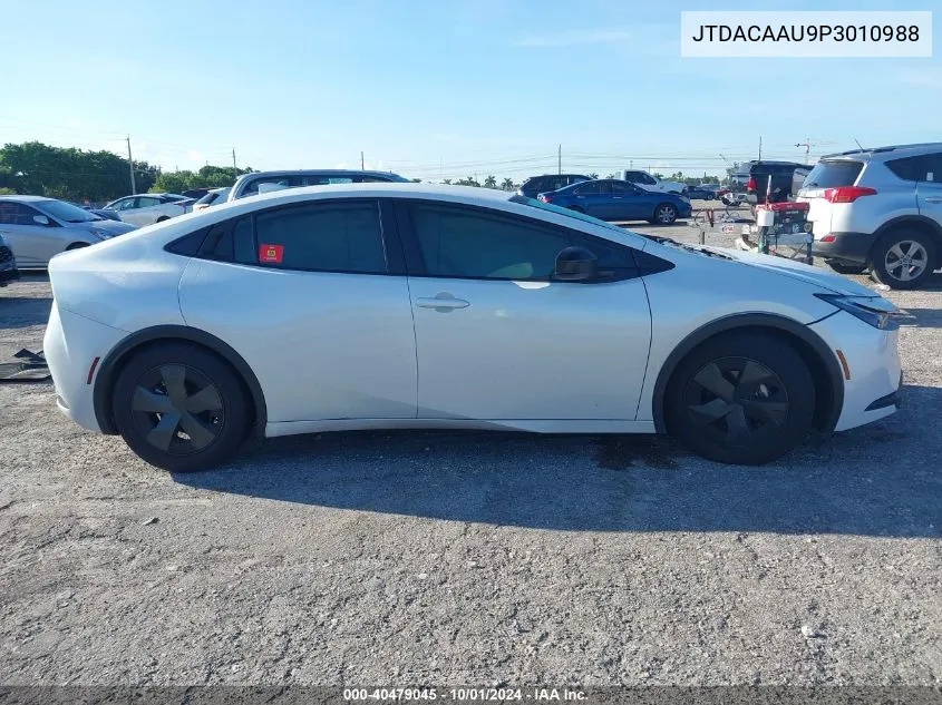 2023 Toyota Prius Le/Xle/Limited VIN: JTDACAAU9P3010988 Lot: 40479045