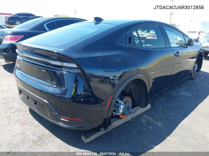 2024 Toyota Prius Prime Xse Premium VIN: JTDACACU6R3012858 Lot: 40041109