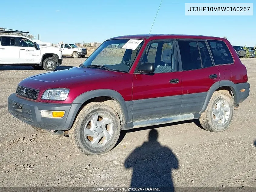 1998 Toyota Rav4 VIN: JT3HP10V8W0160267 Lot: 40617951