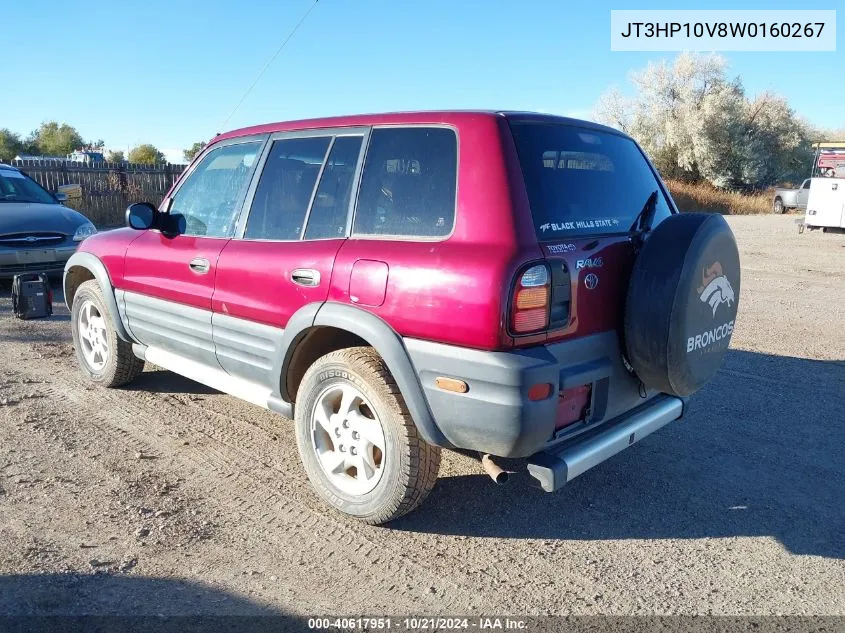 1998 Toyota Rav4 VIN: JT3HP10V8W0160267 Lot: 40617951