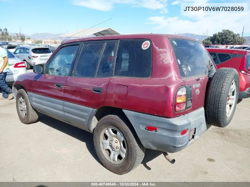 1998 Toyota Rav4 VIN: JT3GP10V6W7028059 Lot: 40749545