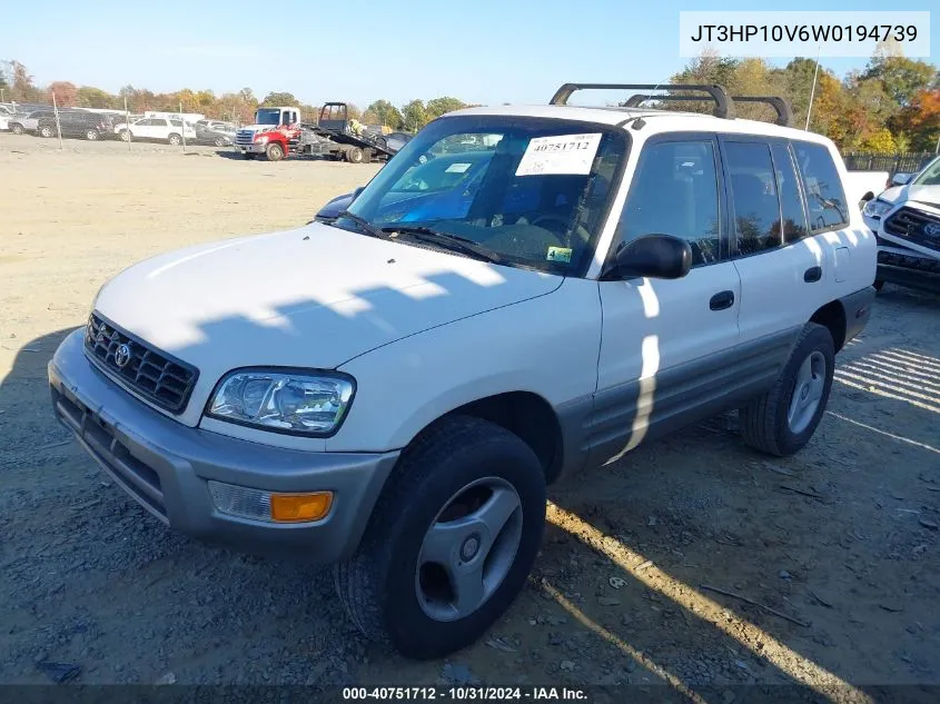 1998 Toyota Rav4 VIN: JT3HP10V6W0194739 Lot: 40751712