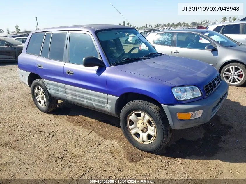 1999 Toyota Rav4 VIN: JT3GP10V0X7043948 Lot: 40752908